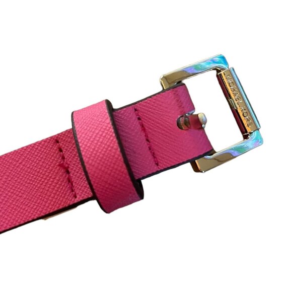 Michael Kors Hot Pink Skinny Leather Belt - Picture 2 of 4